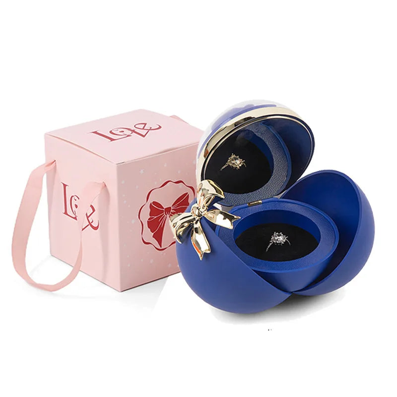 Elegancki pojemnik na biżuterię z różą