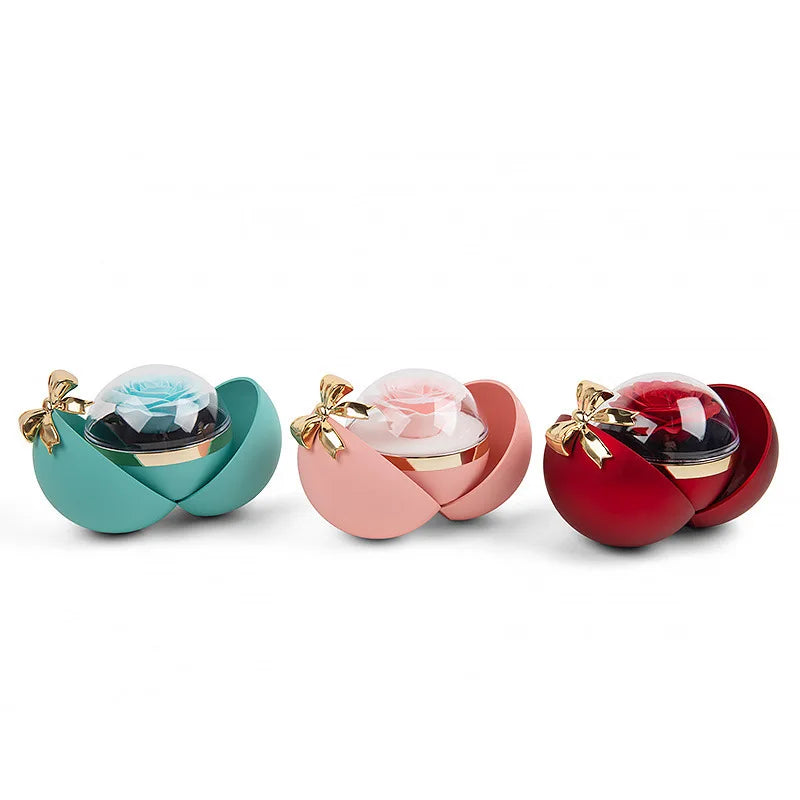 Elegancki pojemnik na biżuterię z różą
