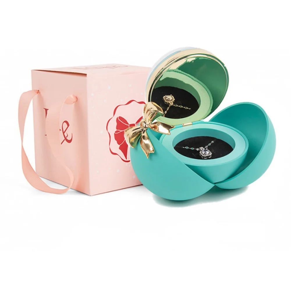 Elegancki pojemnik na biżuterię z różą